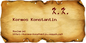 Kormos Konstantin névjegykártya